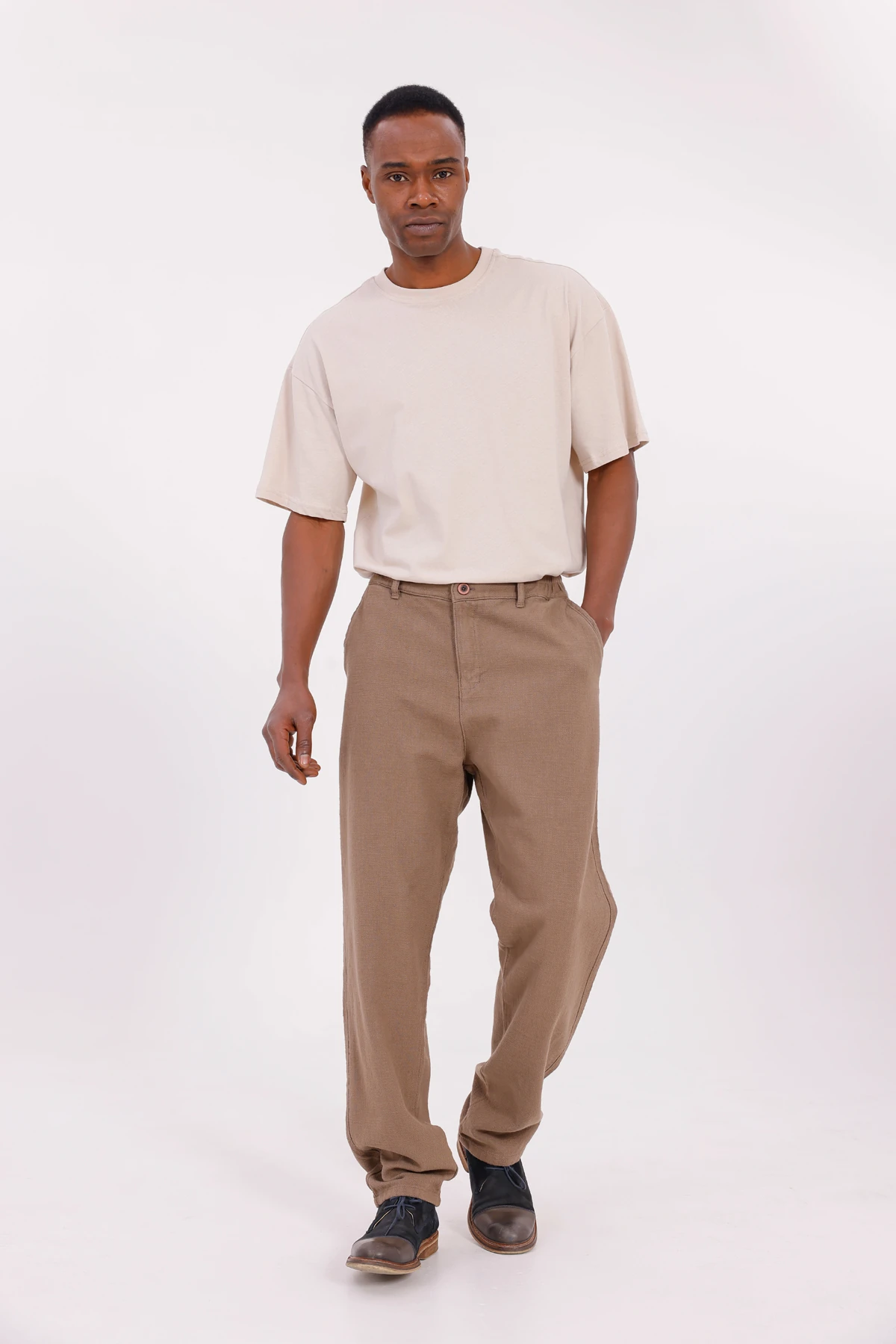 FLAM KETEN PANTOLON - Vizon