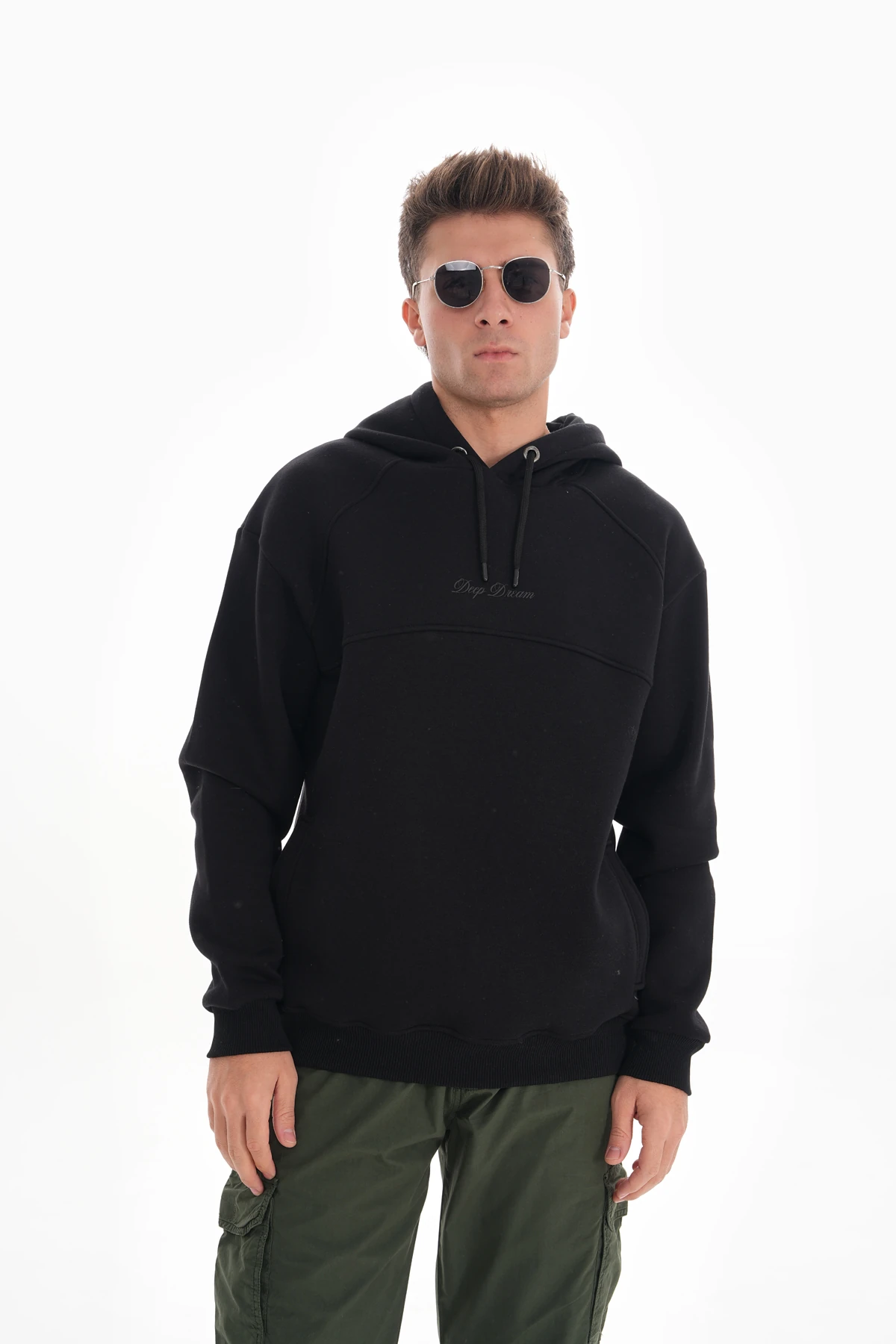 PARÇALI OVERSIZE SWEATSHIRT - Siyah