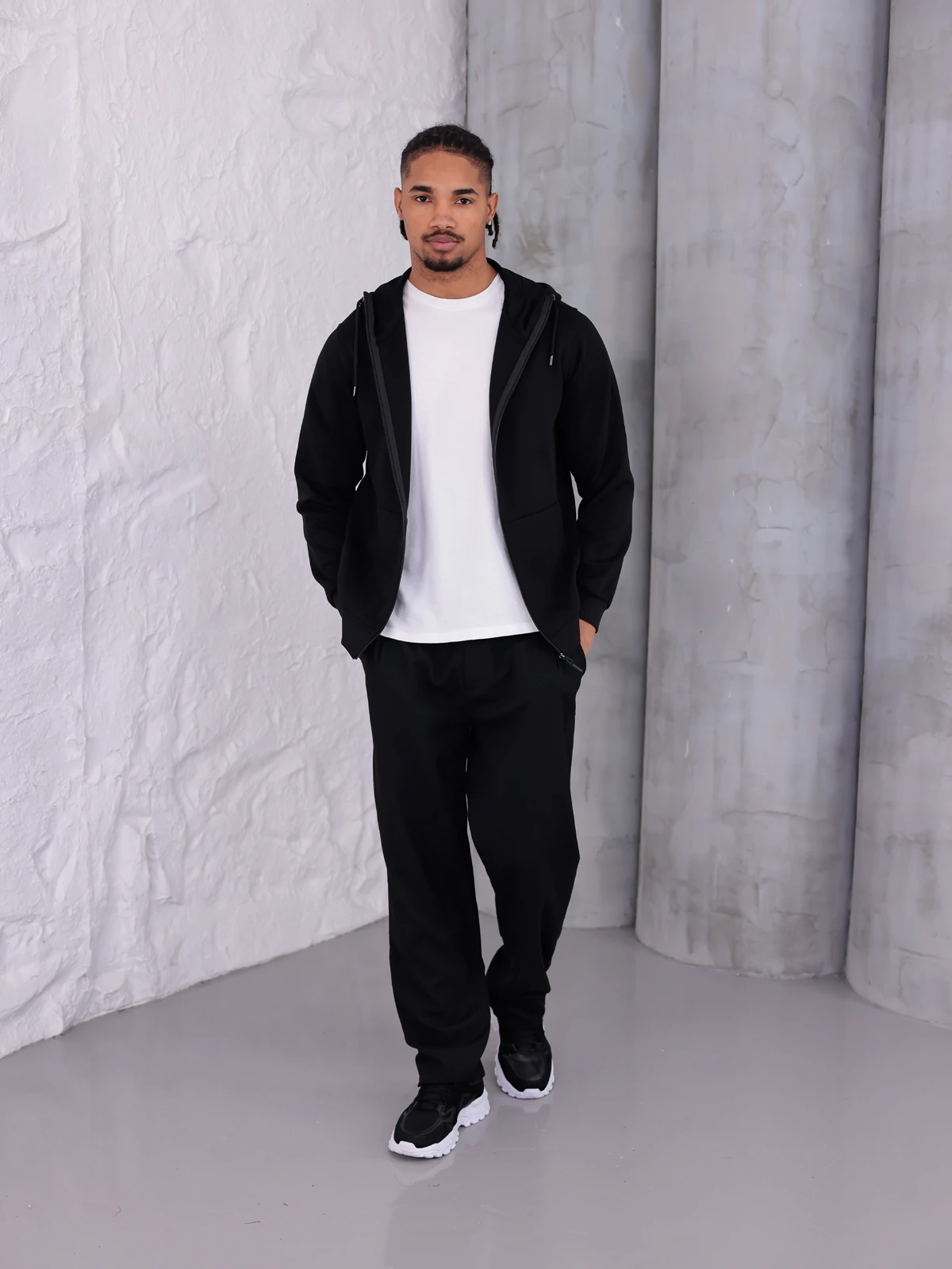 DOUBLE FACE KAPÜŞONLU CEKET - Siyah