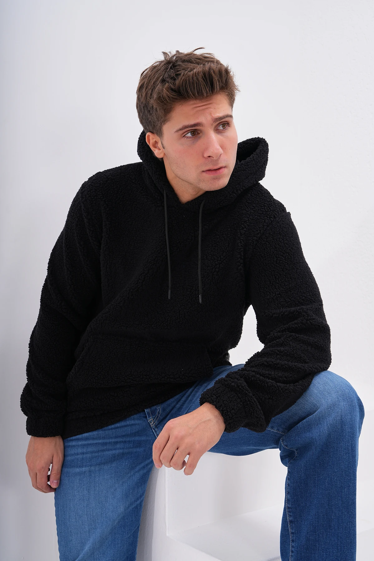 SUNİ KUZU OVERSIZE SWEATSHIRT