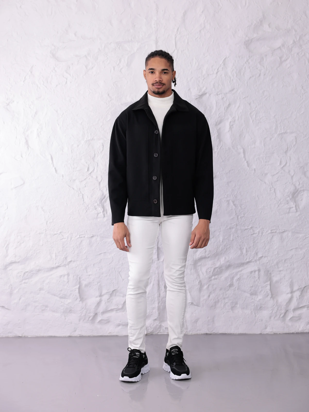 DELUXE DÜĞMELİ KAŞE CEKET - Siyah