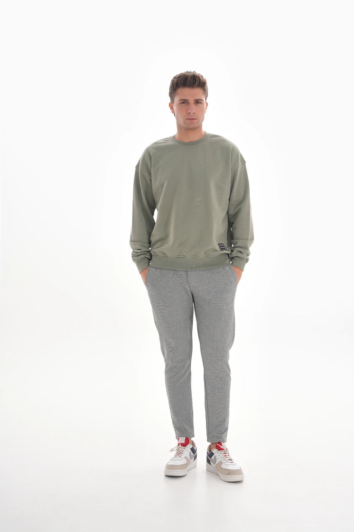 NOTE OVERSIZE SIFIR YAKA SWEATSHIRT - Su Yeşil