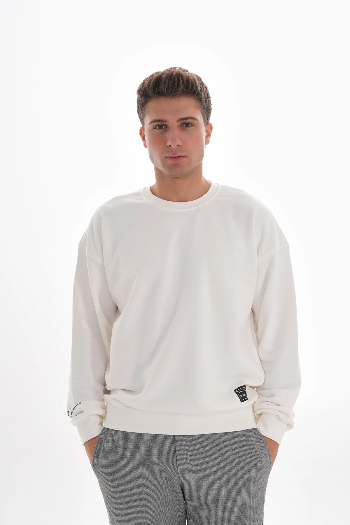 NOTE OVERSIZE SIFIR YAKA SWEATSHIRT - Ekru