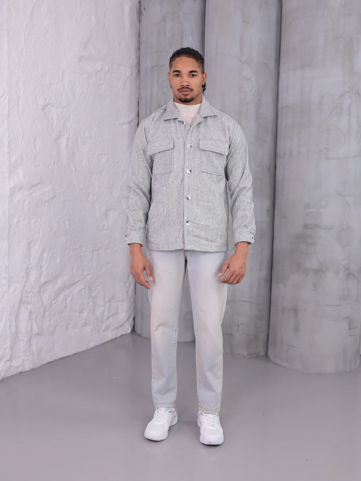 ALASKA DIAGONAL DÜĞMELİ CEKET - Gri