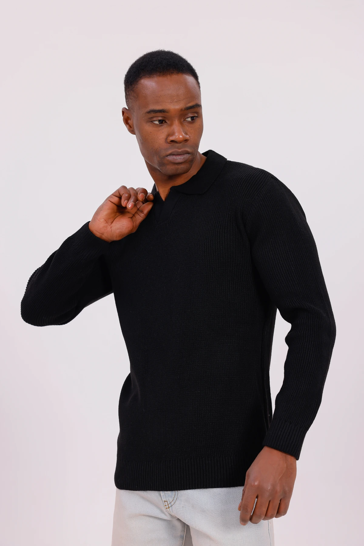 V YAKA ÖRGÜLÜ KAZAK