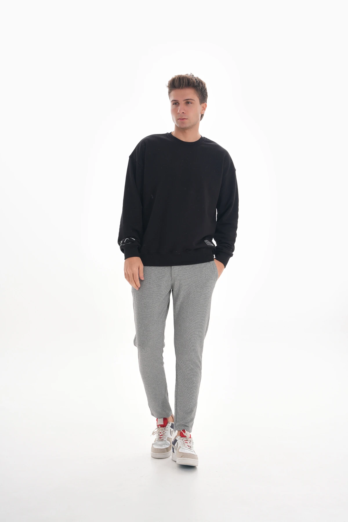 NOTE OVERSIZE SIFIR YAKA SWEATSHIRT - Siyah