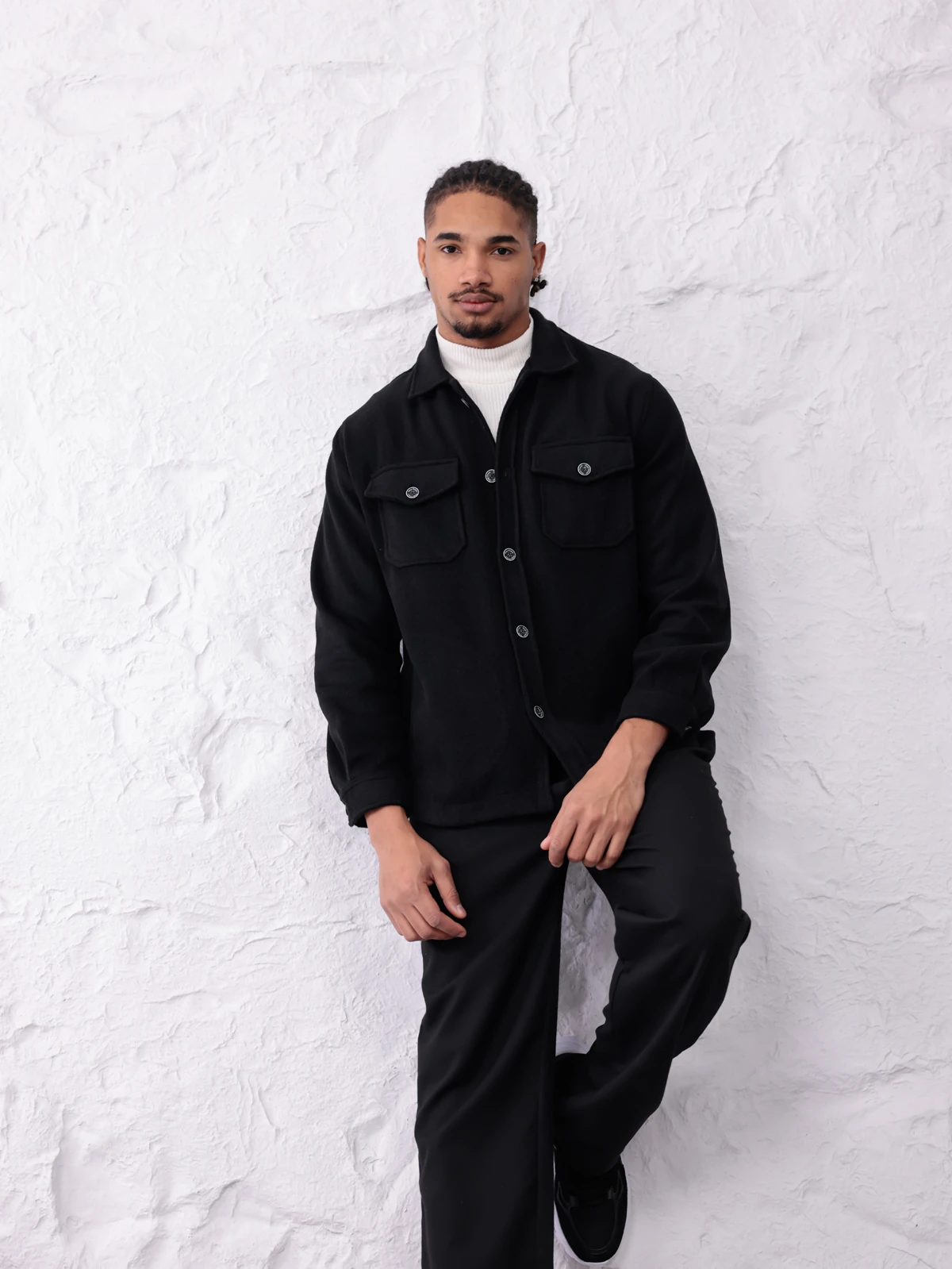 CASUAL DÜĞMELİ KAŞE CEKET - Siyah