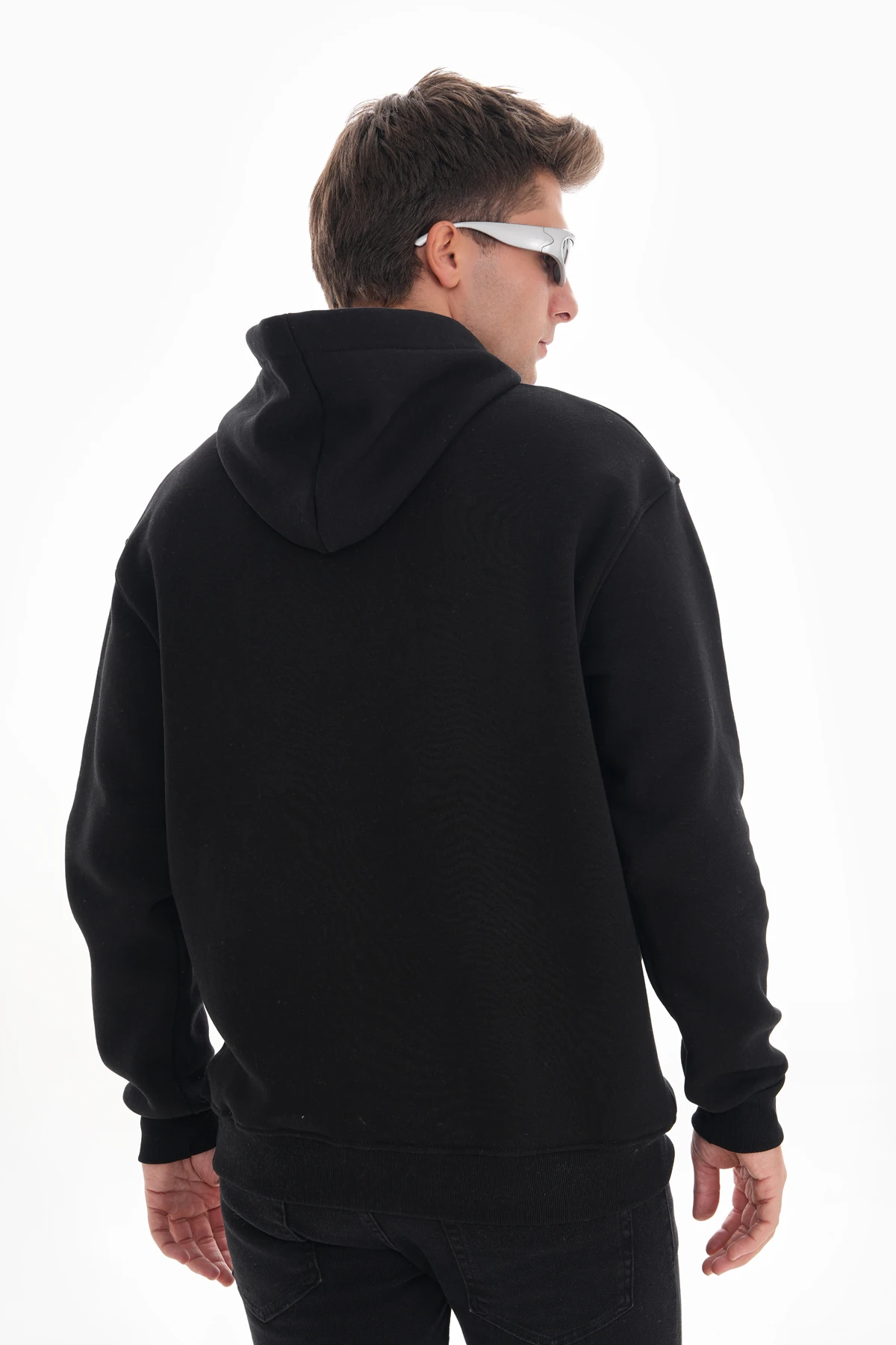 DÜĞMELİ KAPÜŞONLU OVERSİZE SWEATSHIRT