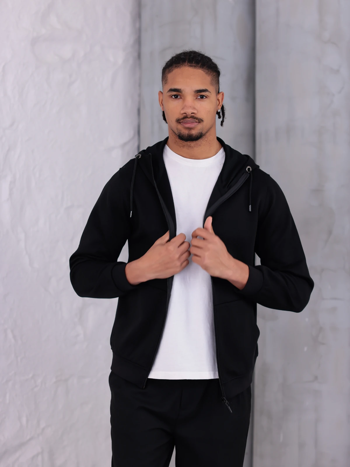 DOUBLE FACE KAPÜŞONLU CEKET - Siyah