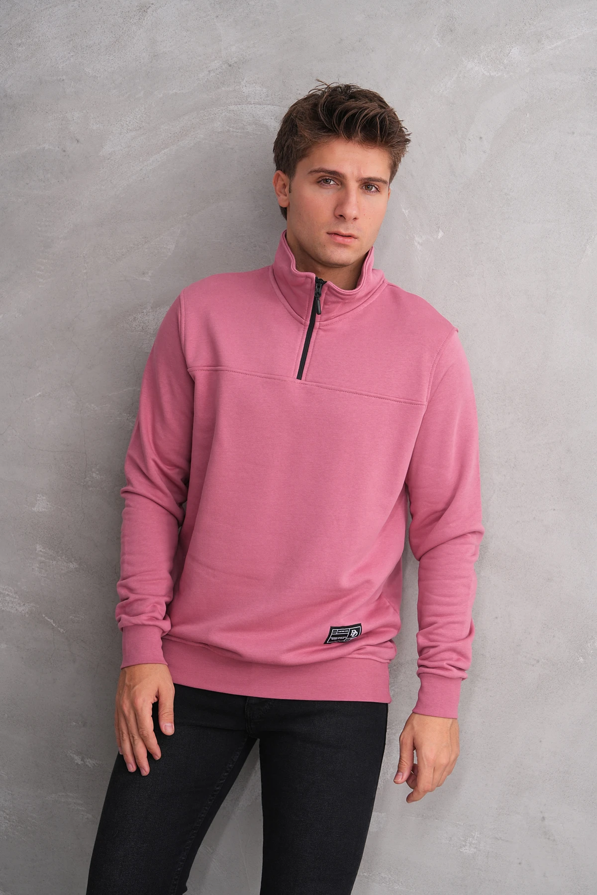 TRACE YARIM FERMUARLI SWEATSHIRT - Gül