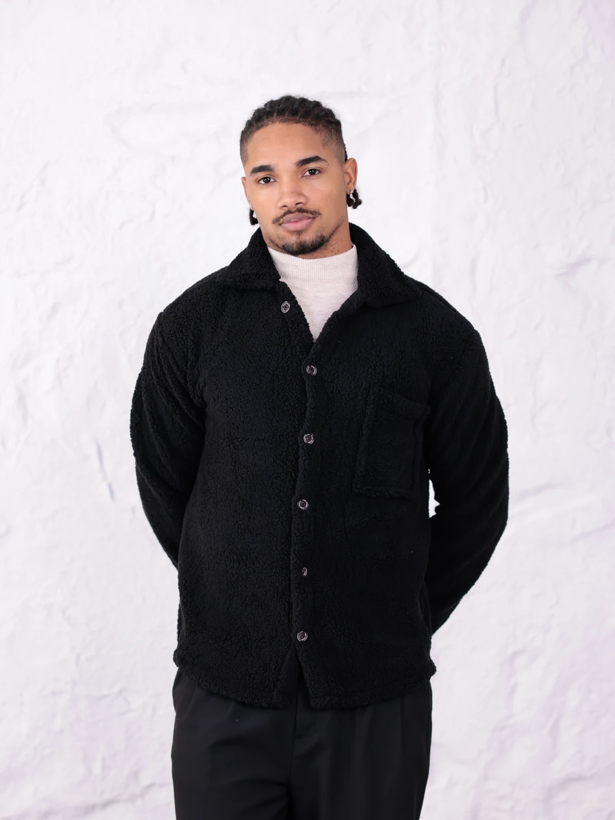 SUNİ KUZU DÜĞMELİ CEKET