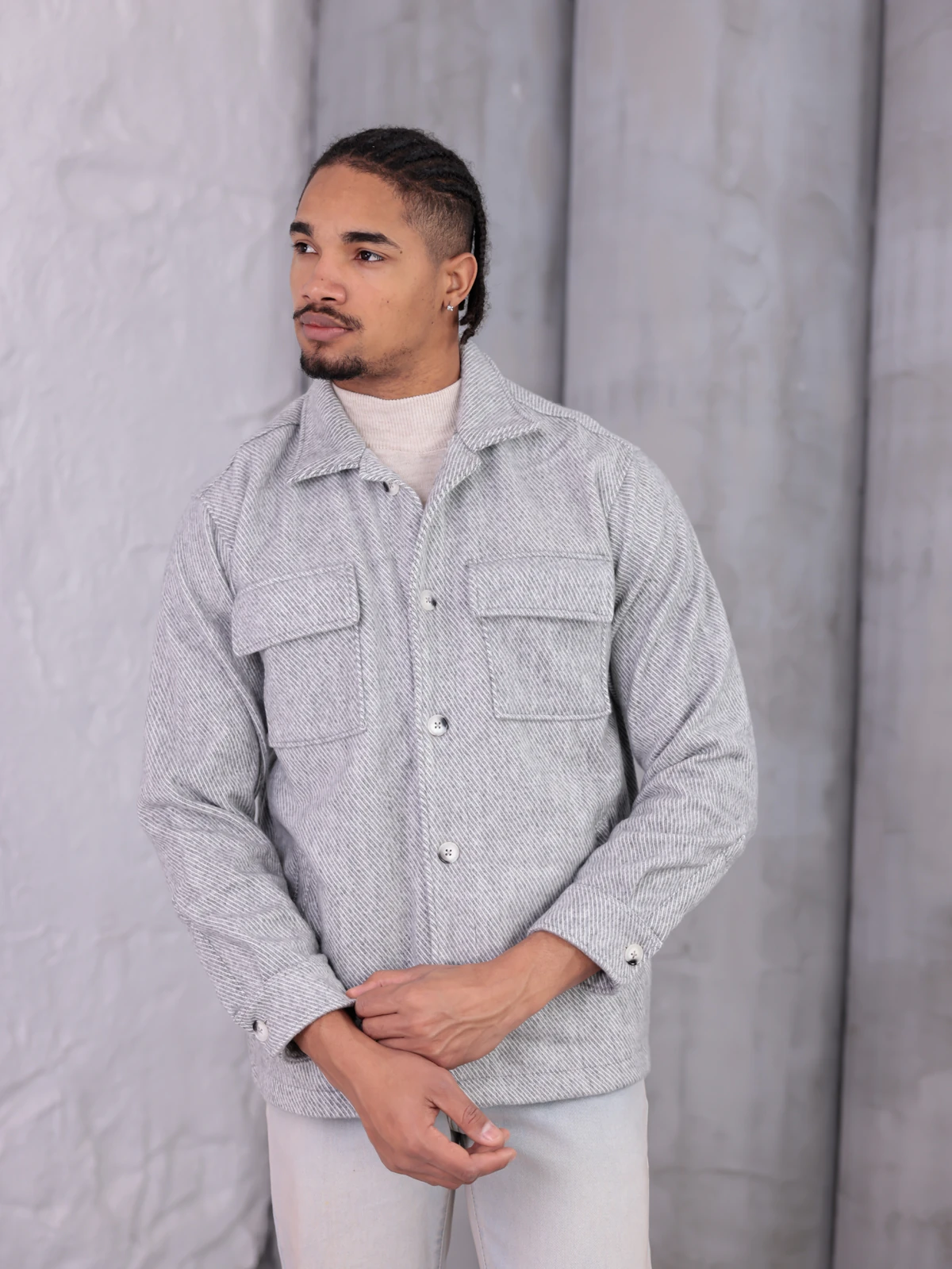 ALASKA DIAGONAL DÜĞMELİ CEKET - Gri