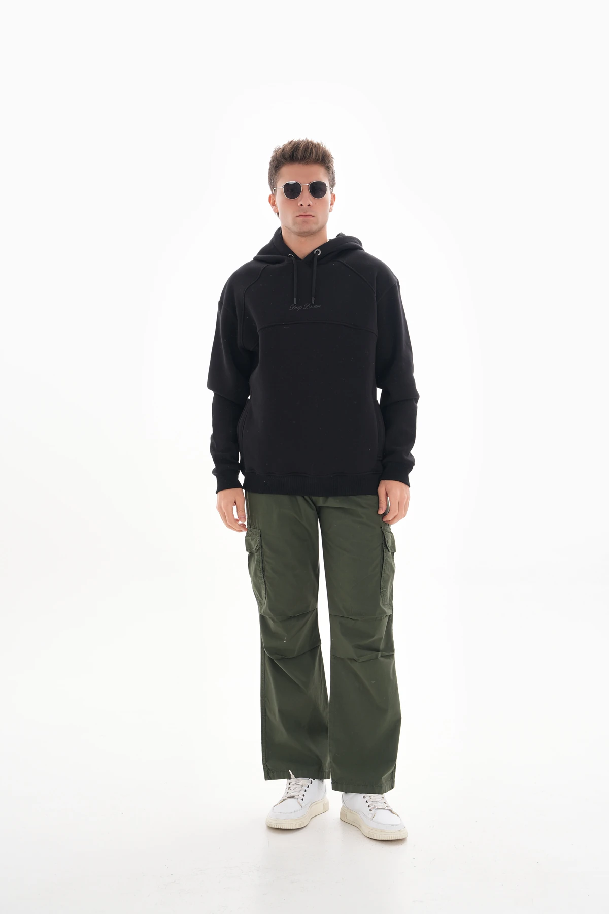 PARÇALI OVERSIZE SWEATSHIRT - Siyah