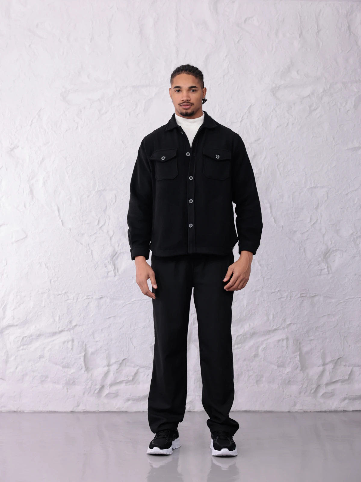 CASUAL DÜĞMELİ KAŞE CEKET - Siyah