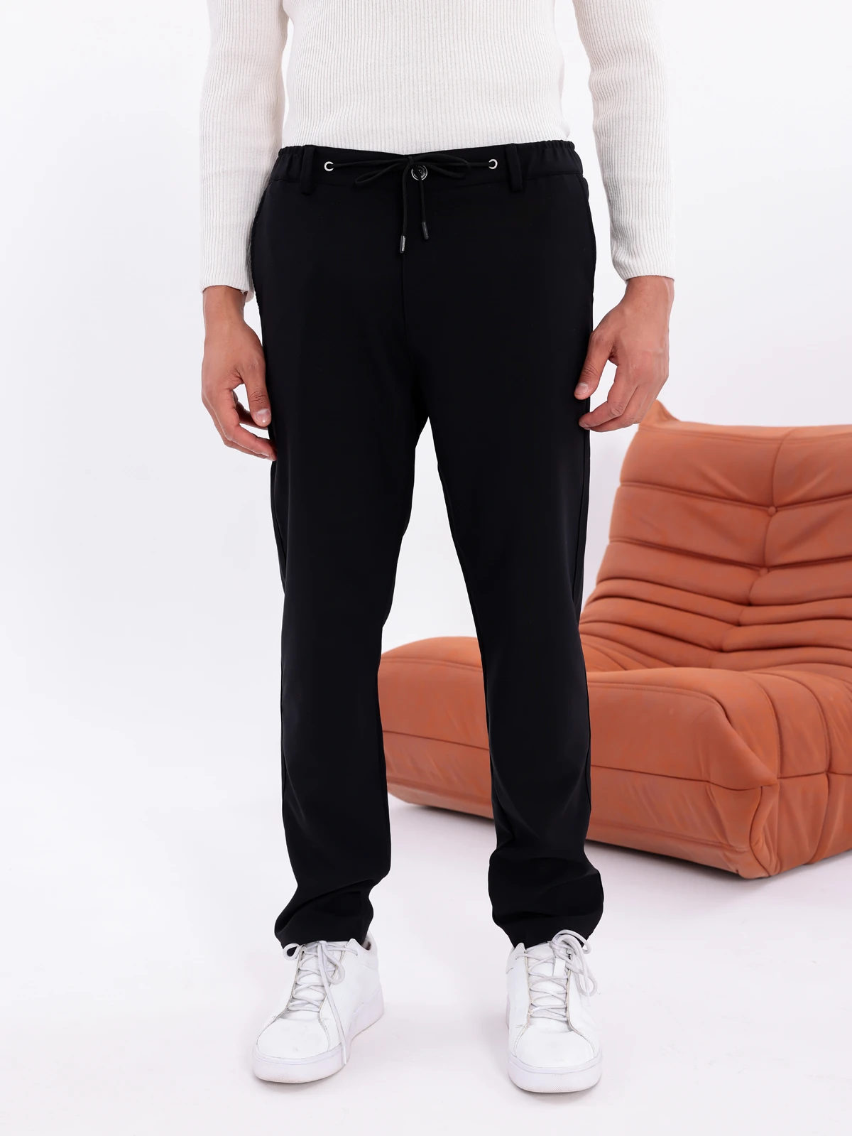 DOUBLE JOGGER KUMAŞ PANTOLON - Siyah