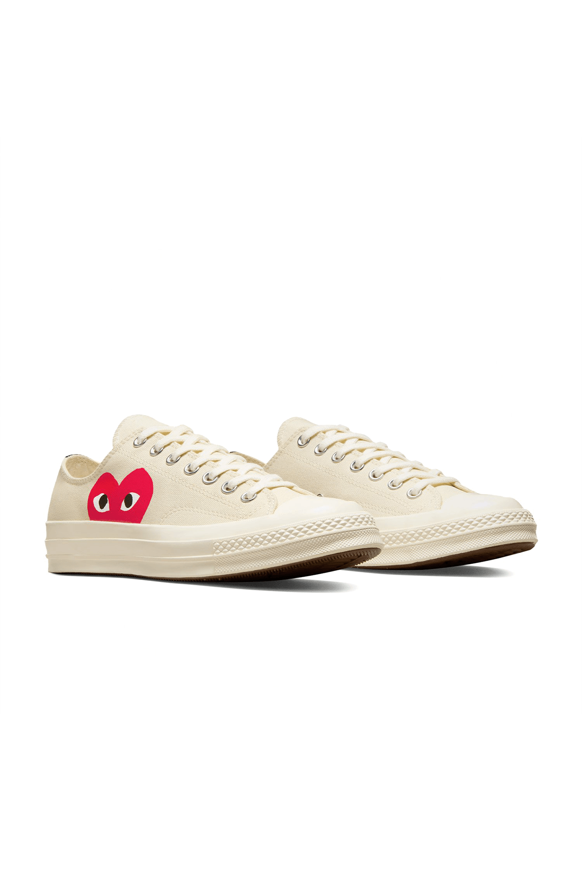 X Comme Des Garçons Play Chuck Kısa Bej Sneakers