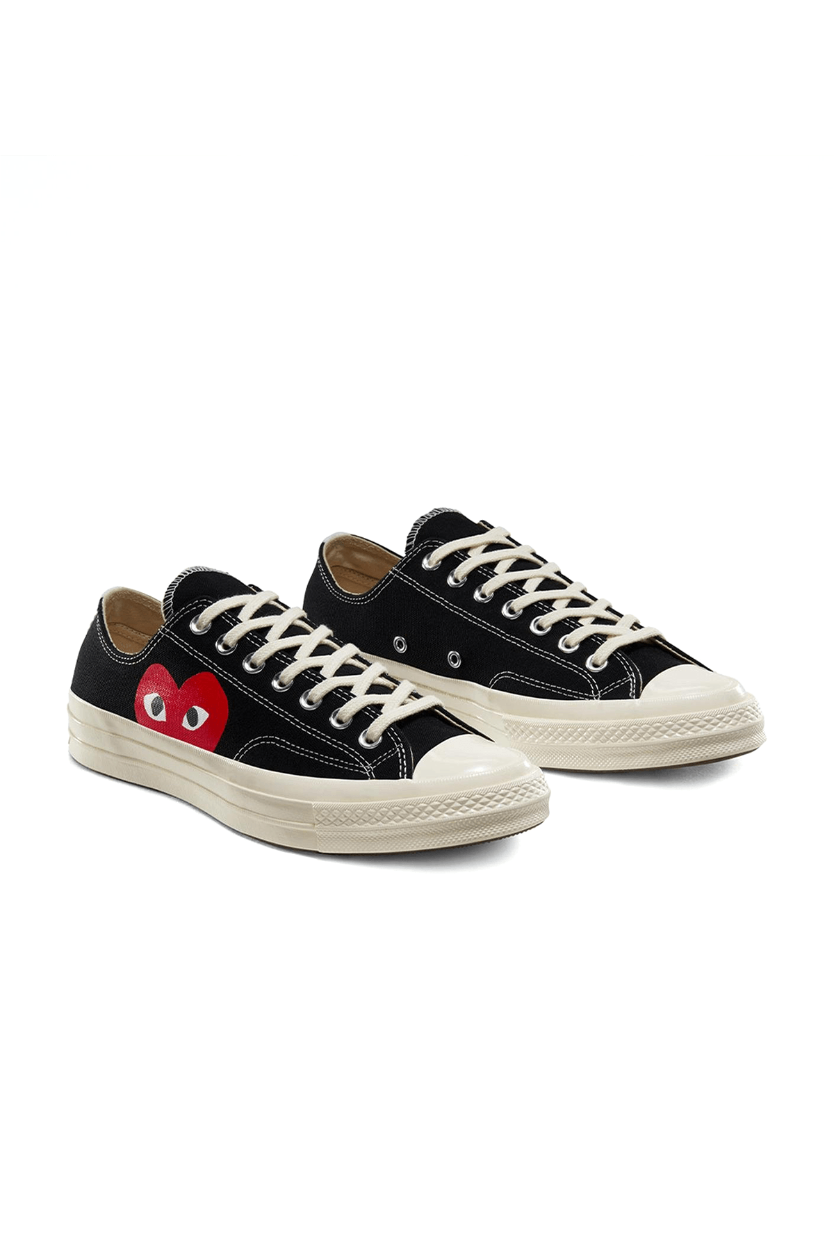 X Comme Des Garçons Play Chuck Kısa Siyah Sneakers