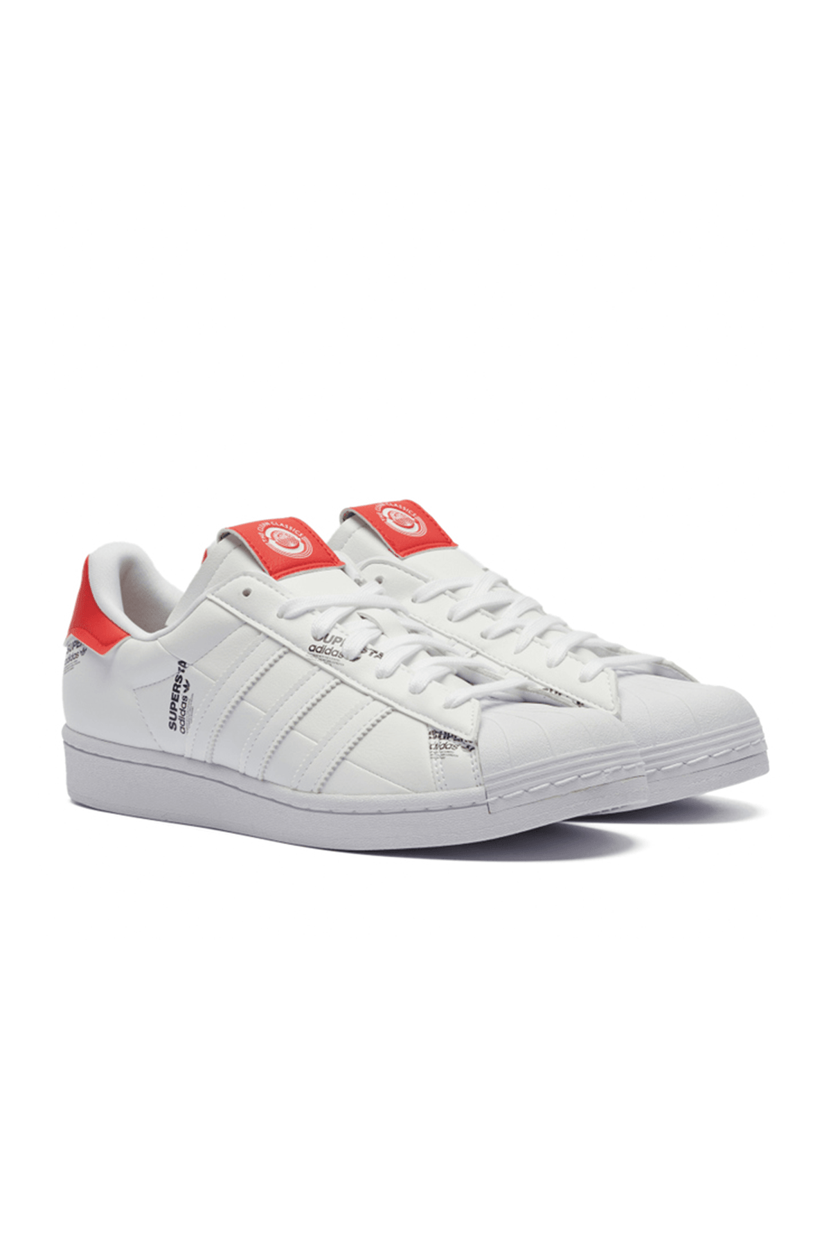 Superstar Yazılı Beyaz Kırmızı Sneakers