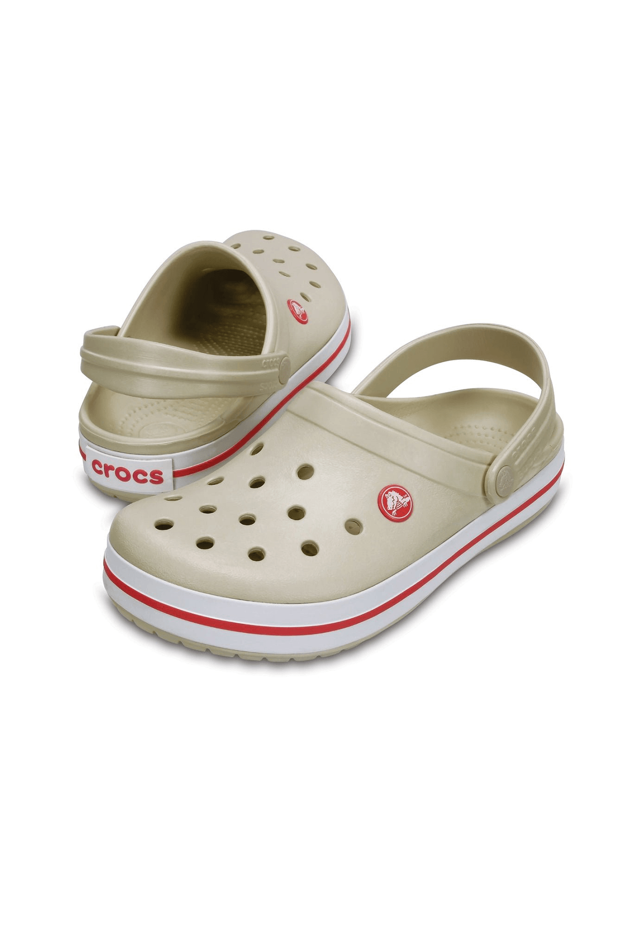 Crocband Bej Kırmızı Terlik