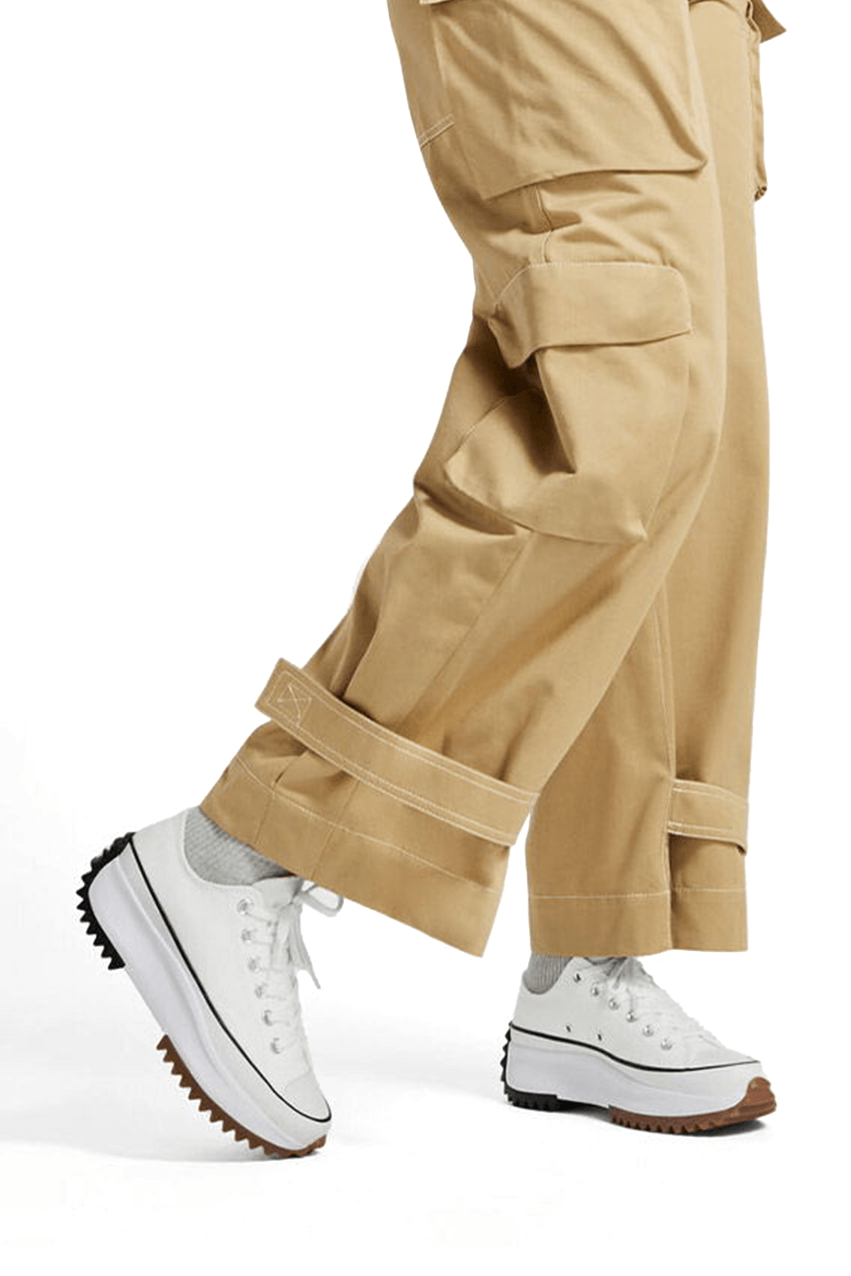 Run Star Hike Canvas Platform Kısa Beyaz Sneakers