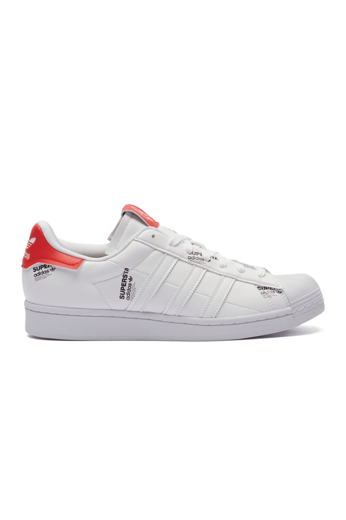 Superstar Yazılı Beyaz Kırmızı Sneakers