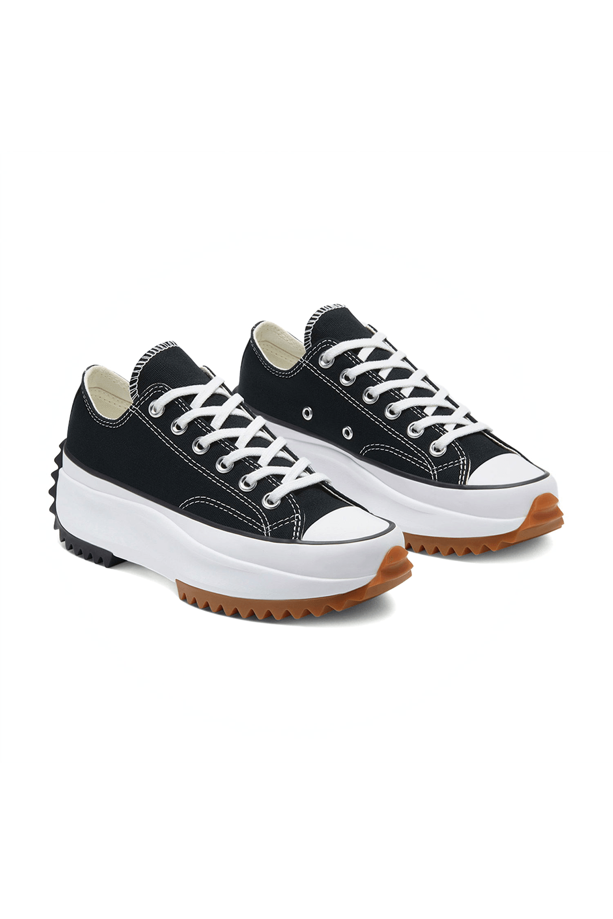 Run Star Hike Canvas Platform Kısa Siyah Sneakers
