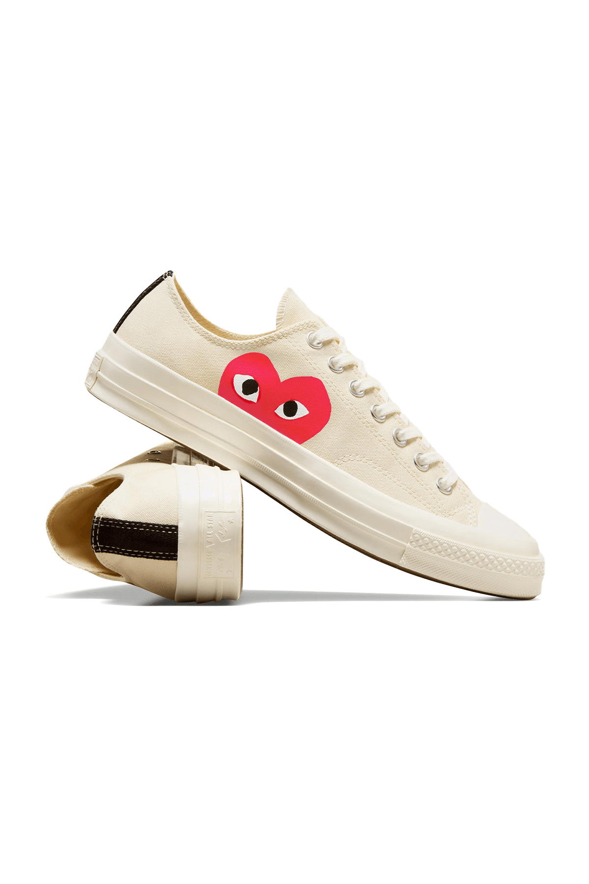 X Comme Des Garçons Play Chuck Kısa Bej Sneakers
