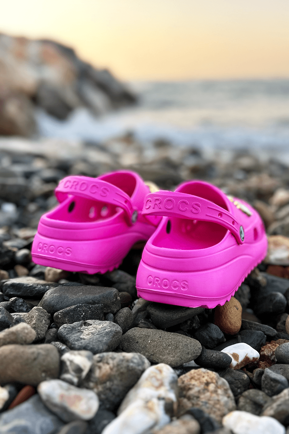 Classic Platform Clog Tokalı Pembe Terlik