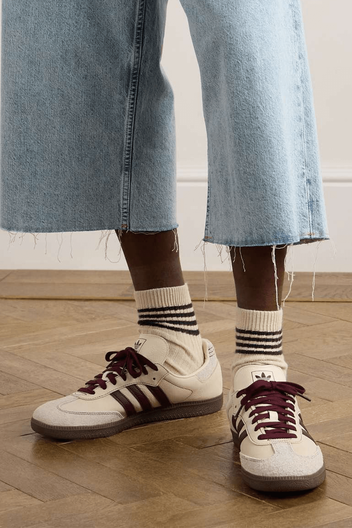 Samba Cream Burgundy Sneakers