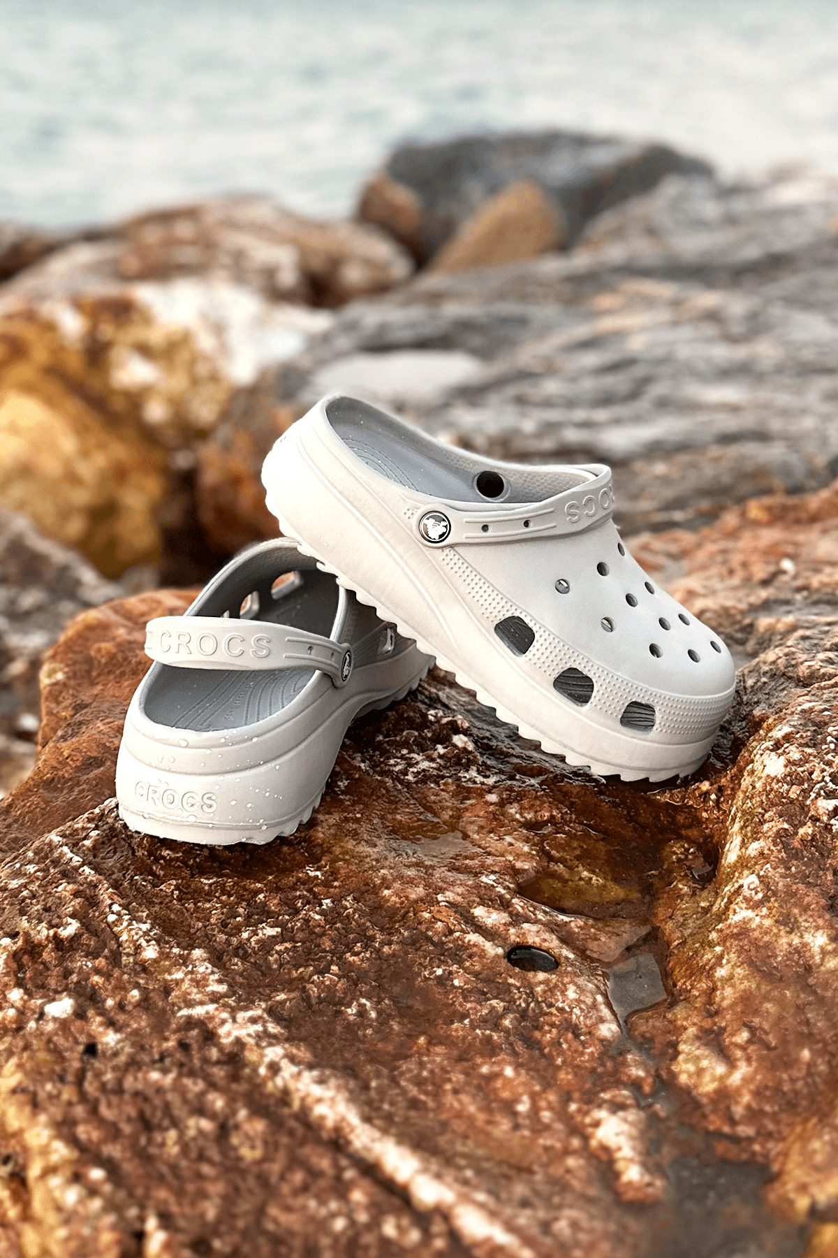 Classic Platform Clog Gri Terlik