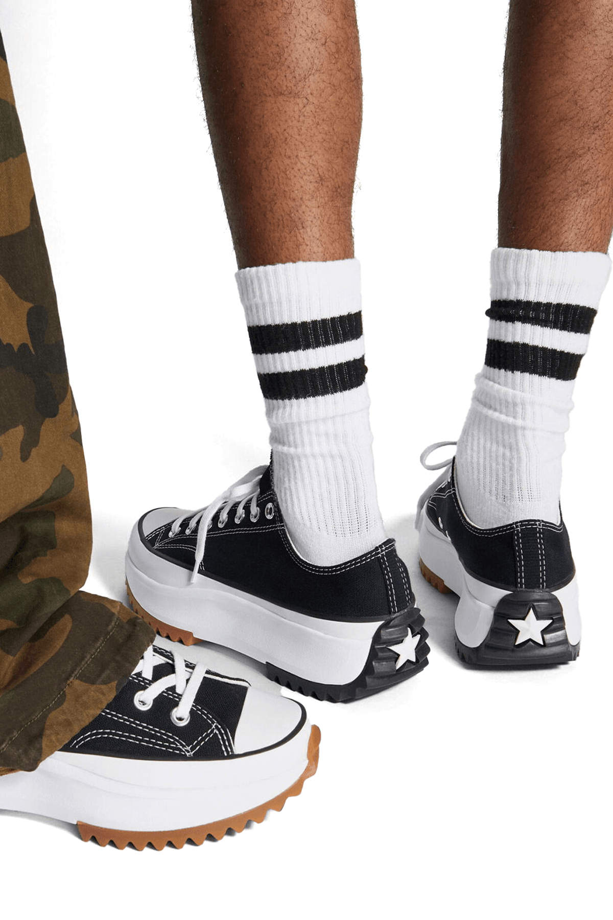 Run Star Hike Canvas Platform Kısa Siyah Sneakers