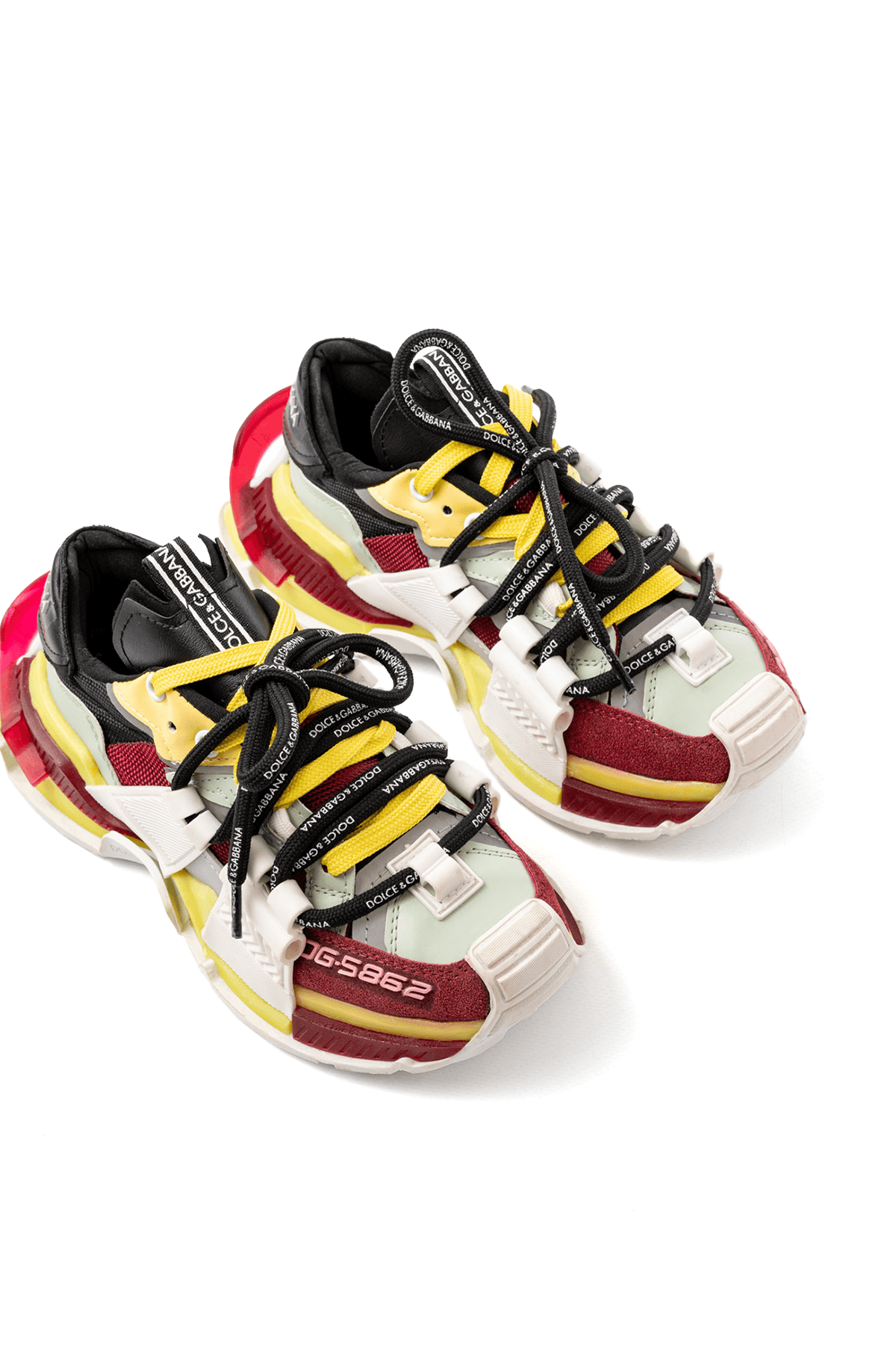 D&G Space Bordo Beyaz Sarı Sneakers