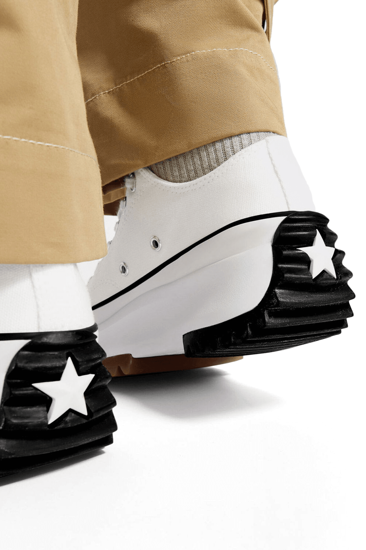 Run Star Hike Canvas Platform Kısa Beyaz Sneakers