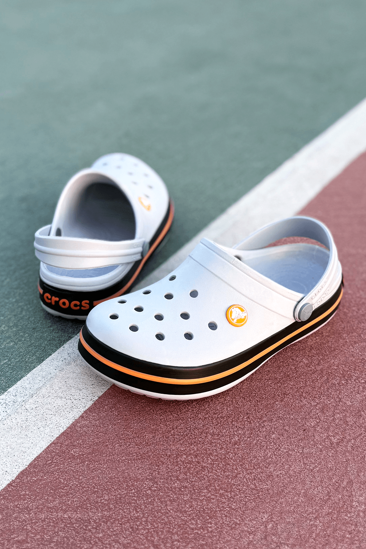 Crocband Gri Turuncu Terlik