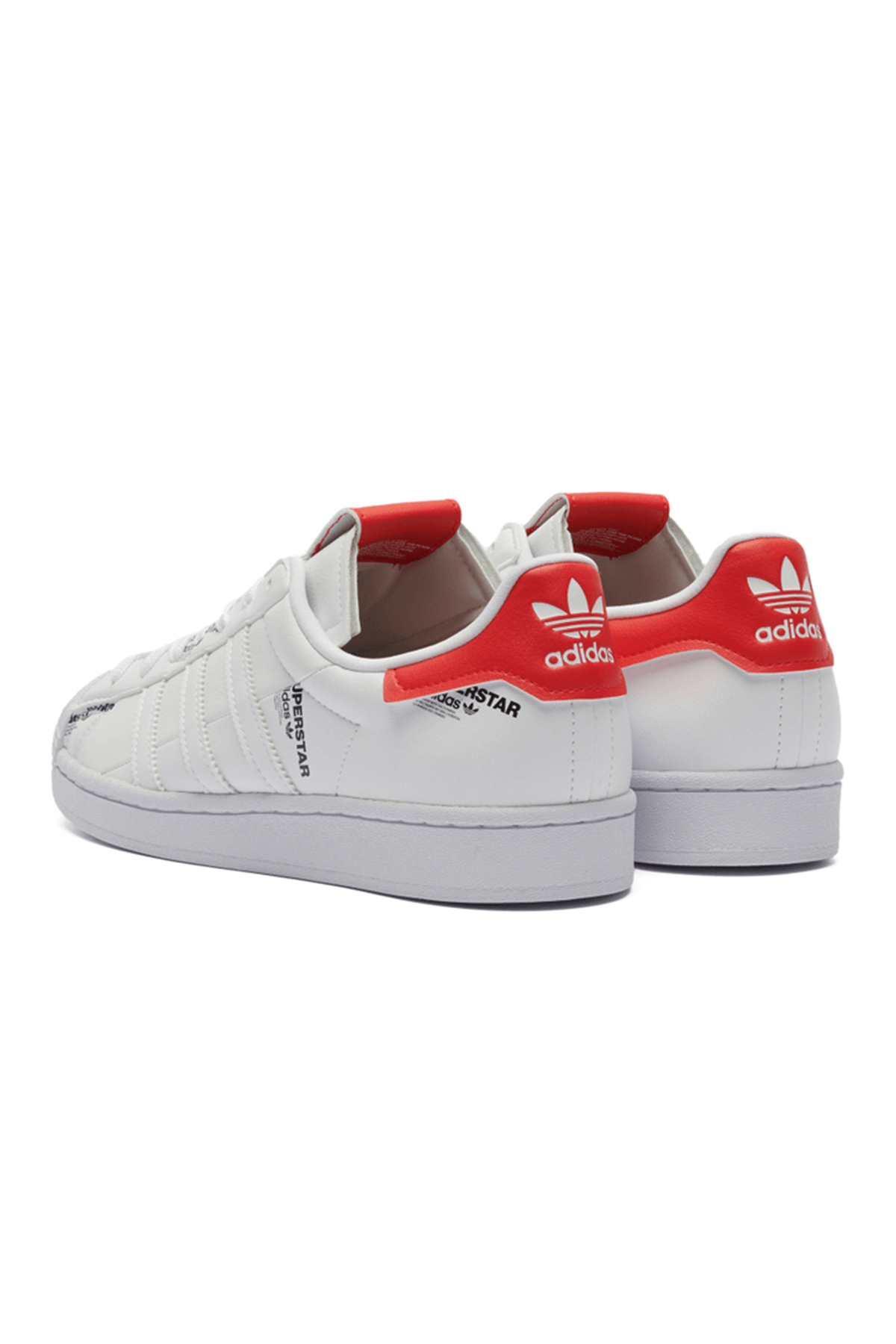 Superstar Yazılı Beyaz Kırmızı Sneakers