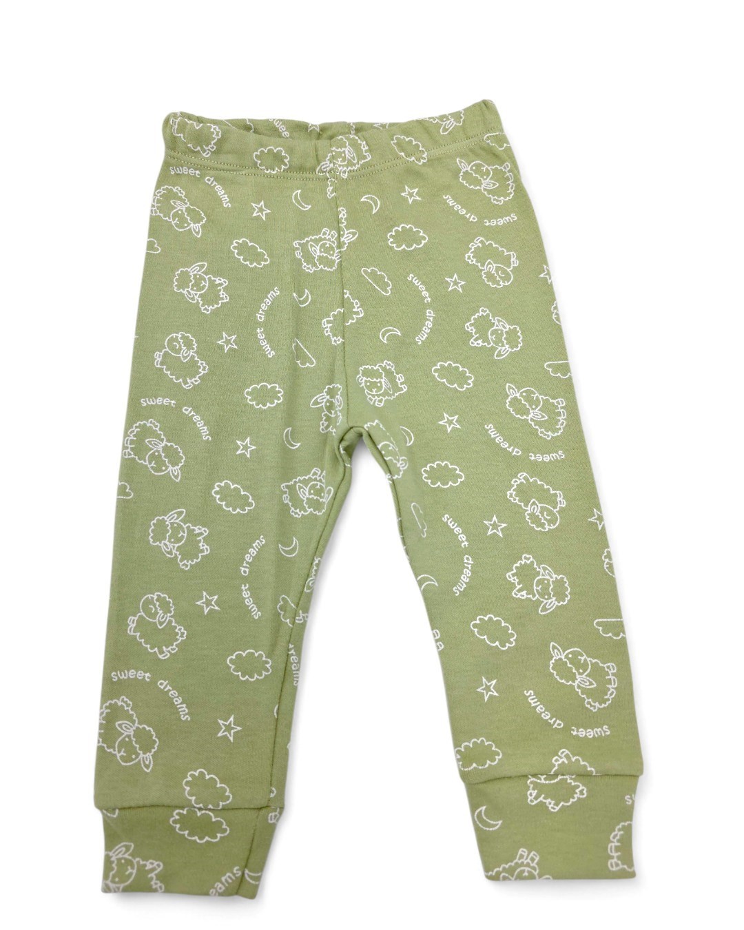 Kuzu Baskılı Kruvaze Yakalı 3-6-9-12 Ay %100 Pamuklu Pijama Takımı l Gecelik Takımı R2043