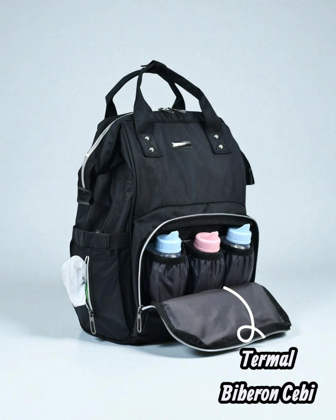 ANNE BEBEK BAKIM ÇANTASI / BABYMOL 8370 MONEMA CLASSİC ÇANTA  - SİYAH