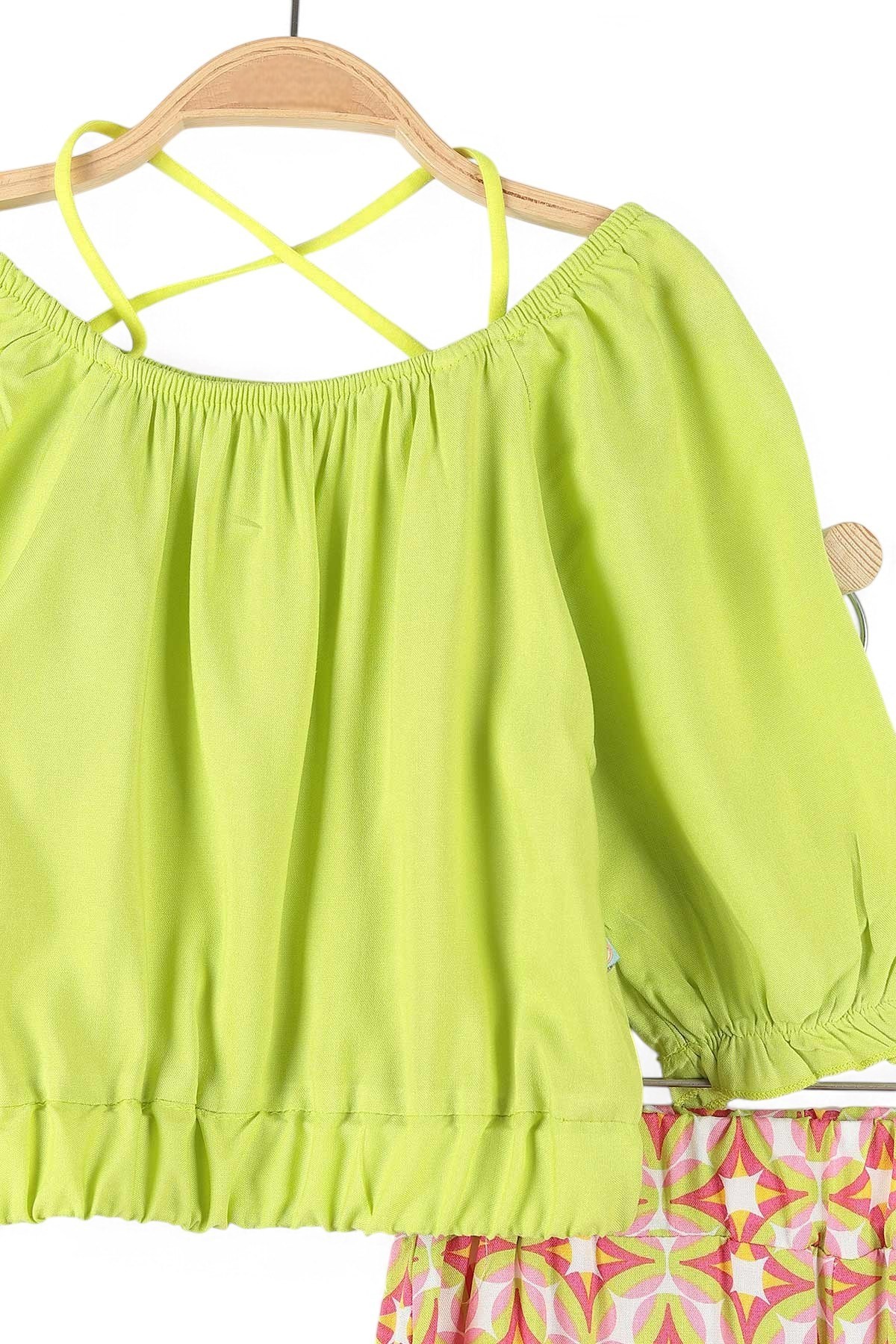 KIZ ÇOCUK YAZLIK ETNİK DESEN PANTALONLU 6-7-8-9-10 YAŞ BOL PAÇALI ŞIK TAKIM R1717