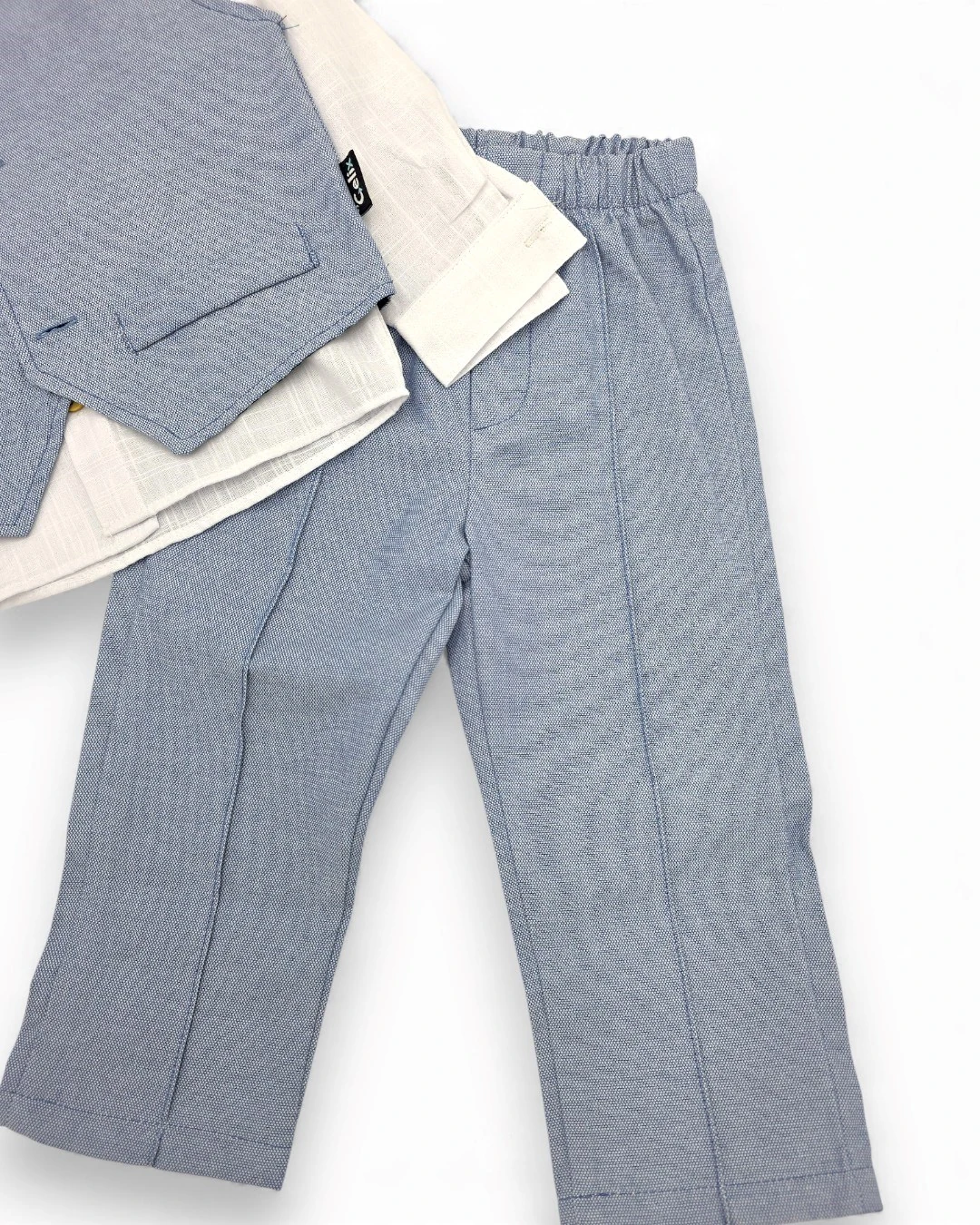 Erkek Bebek Papyonlu Cepken Yelekli Mevimlik 4'lü Şık Kombin, Düğün, Bayram Takımı 6-9-12-18-24 Ay R2385