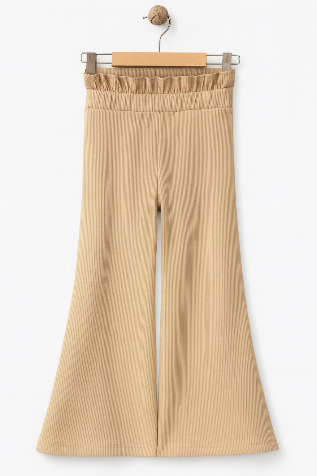 Kız Çocuk Mevsimlik Ribana , Fitilli Geniş Kesim Pantalon 9-13 Yaş R1963 - BEJ
