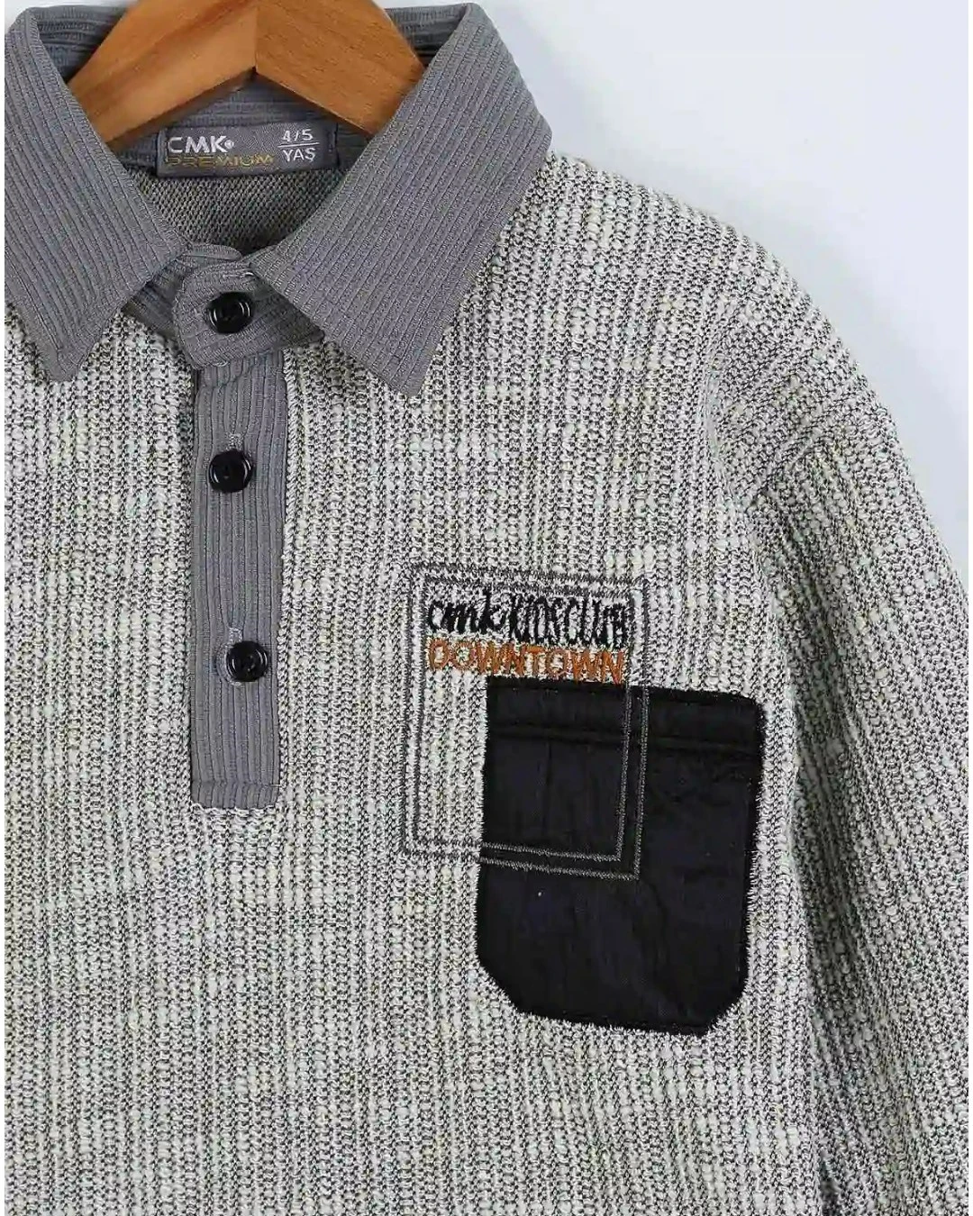 Erkek Çocuk Mevsimlik 4-11 Yaş Gömlek  Yakalı 2'li Alt Üst Şık Takım R1611