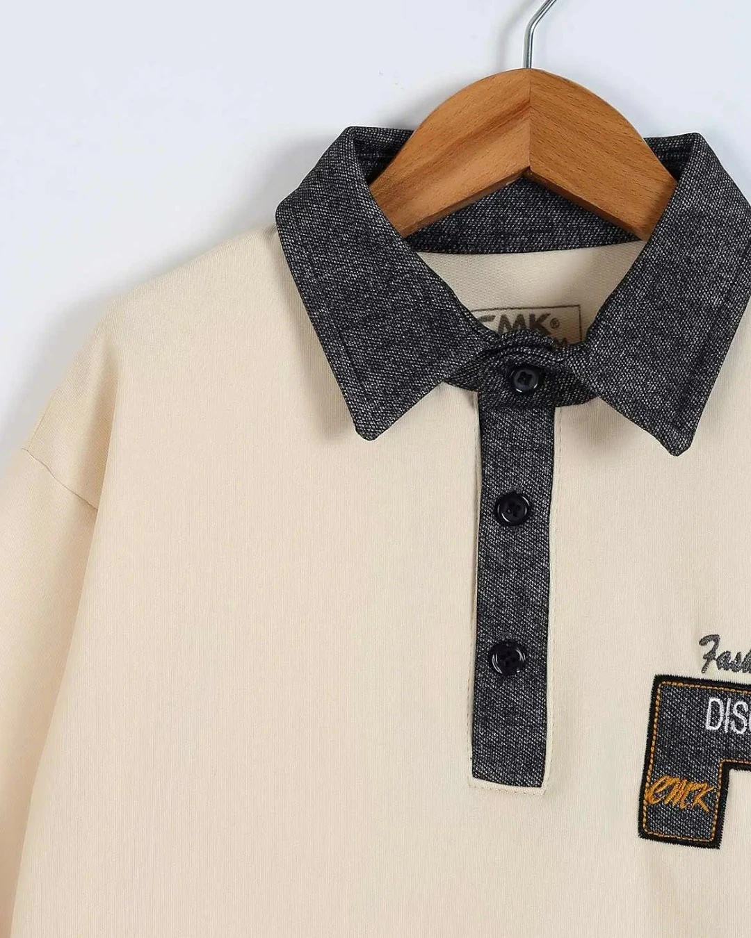 Erkek Çocuk Mevsimlik Gömlek Yakalı Sweatshirt ve Pantalonlu Alt Üst Şık Takım 4-11 Yaş R2262