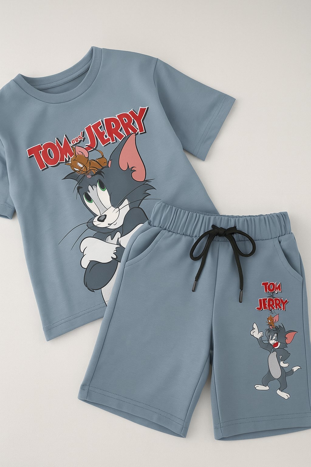 ERKEK ÇOCUK YAZLIK TOM&JERRY BASKILI 4-5-6-7-8 YAŞ ALT ÜST ŞORTLU TAKIM R1916