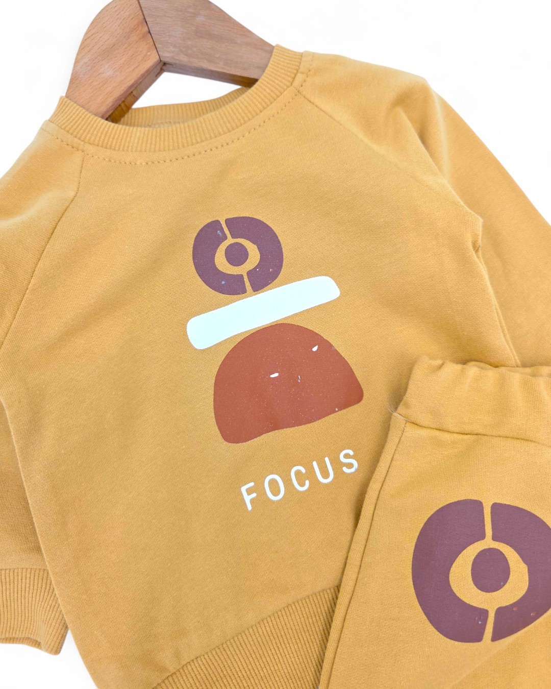 Erkek Bebek Mevsimlik Focus Baskılı Sweatshirt ve Altlı 6-9-12-18-24 Ay Şık Bebek Takımı R2113