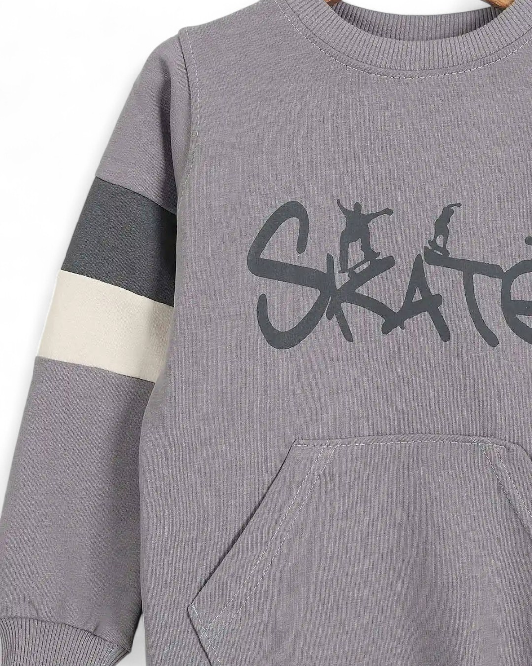 Erkek Çocuk Mevsimlik Skate Baskılı Sweatshirt, 7-10 Yaş Eşofma Takımı R2117