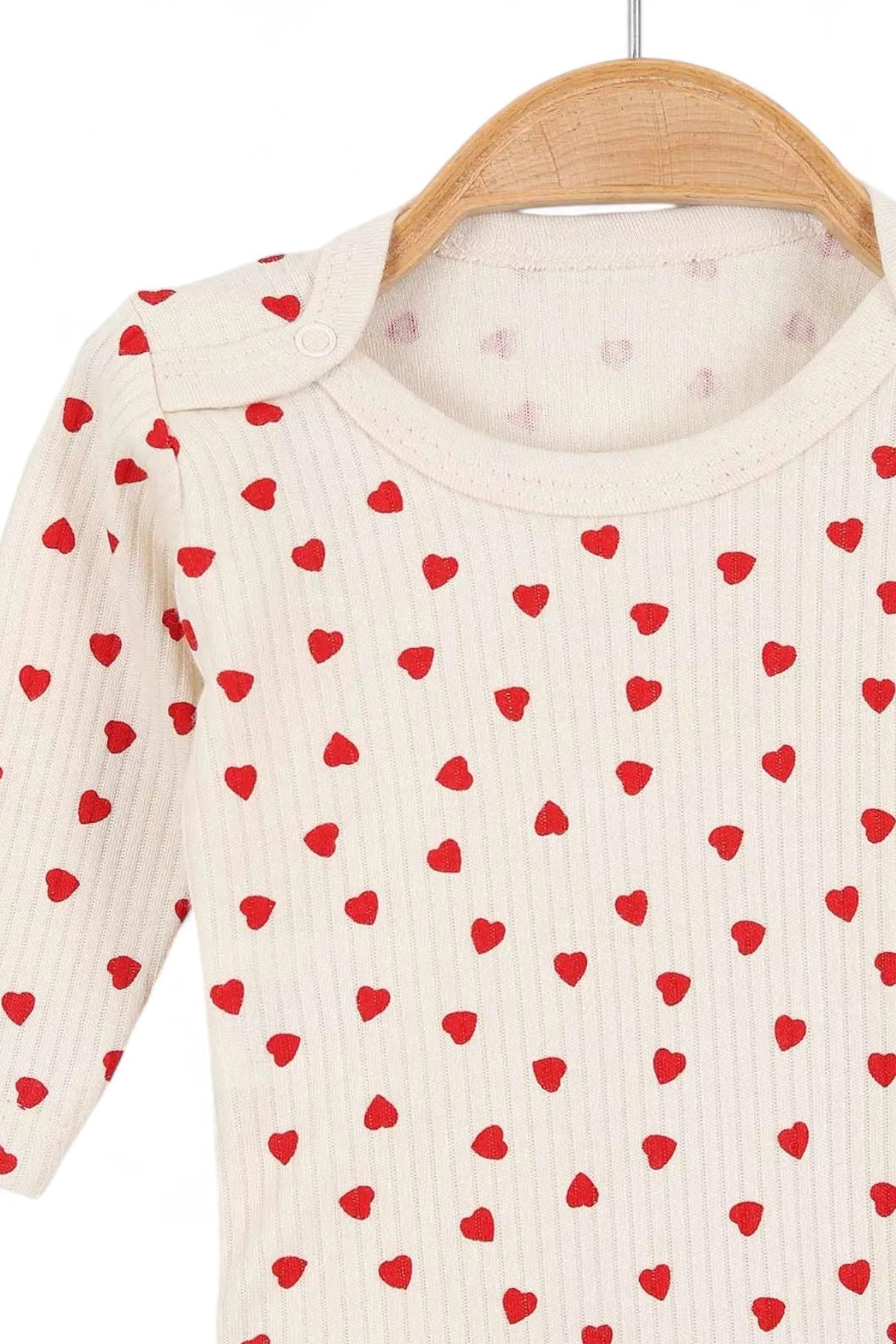 KIZ UZUN KOLLU KALP BASKIL FİTİLLİ I BEBEK ÇITÇITLI BODY, ZIBIN, ATLET 0-3 YAŞ R1318