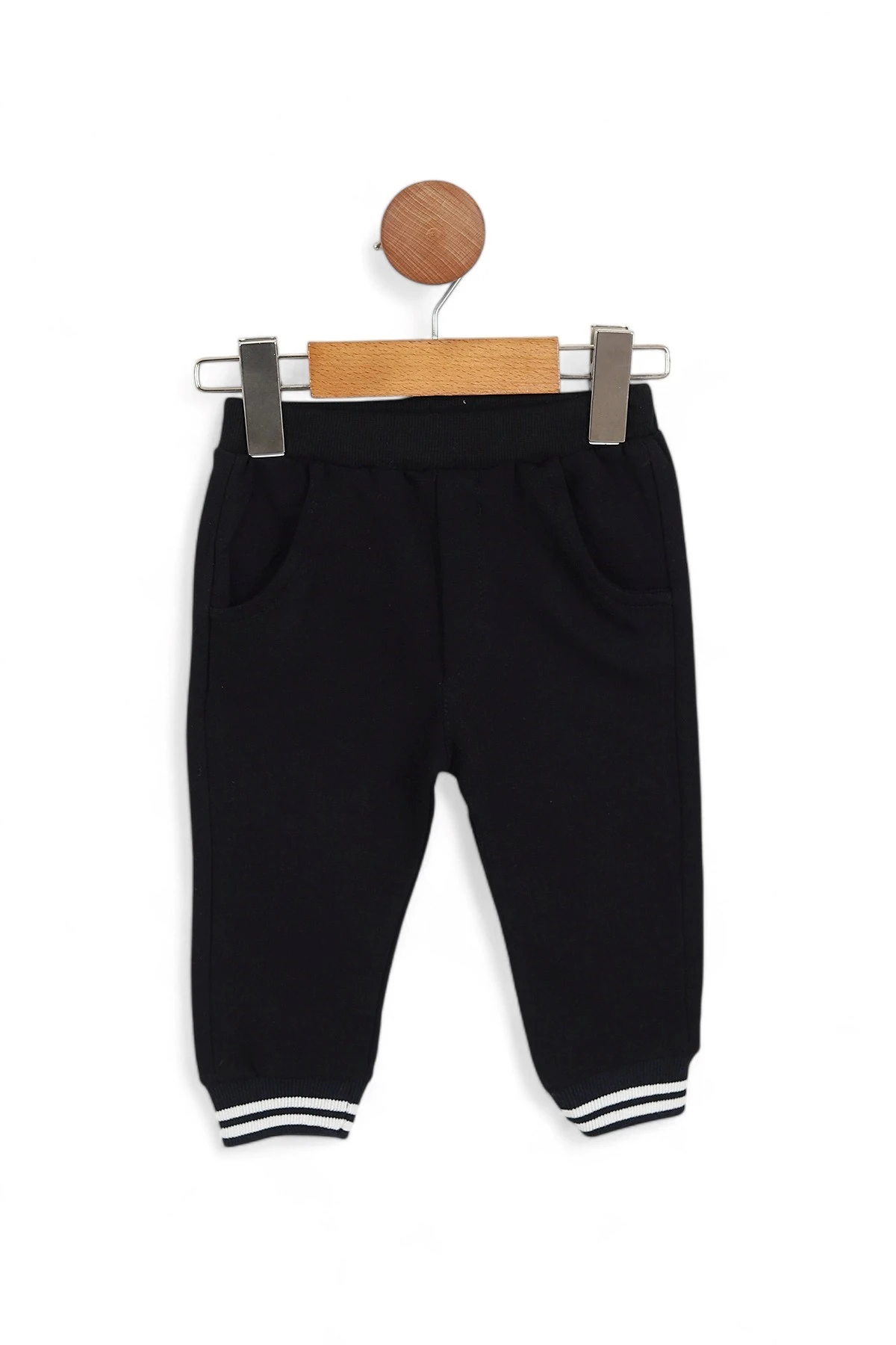 Erkek Çocuk Siyah Çizgili Mevsimlik 3 Parça Şişme Yelekli Alt Üst Cool Bebek Takımı R1441