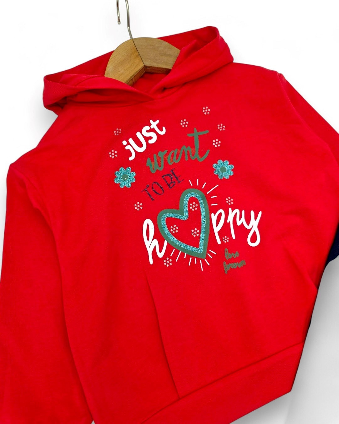 Kız Çocuk İspanyol Paça Taytlı Kapüşonlu Sweatshirtlü Mevsimlik Alt Üst Takım R2325