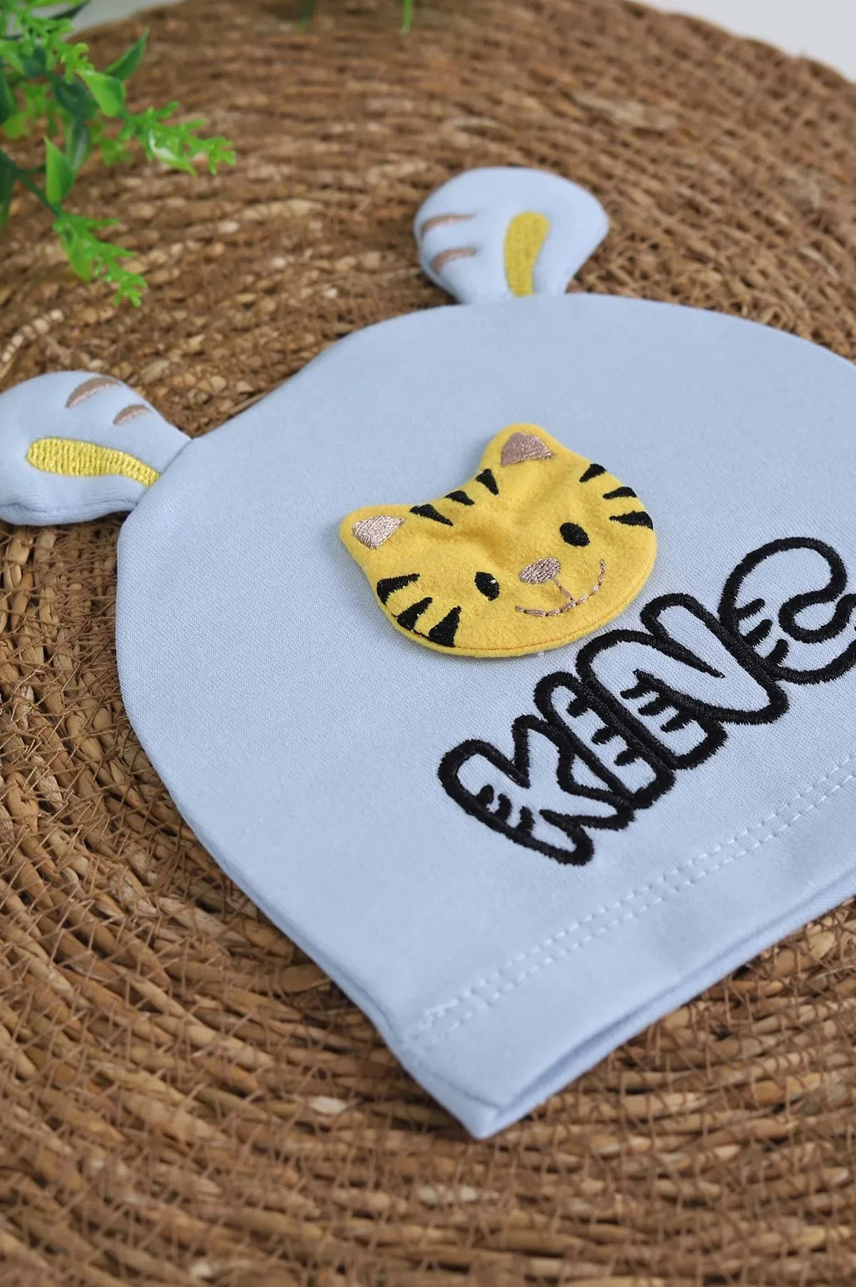 Erkek Bebek KING Nakışlı Aslan Motifli Bebek Beresi 0-12 Ay BR38