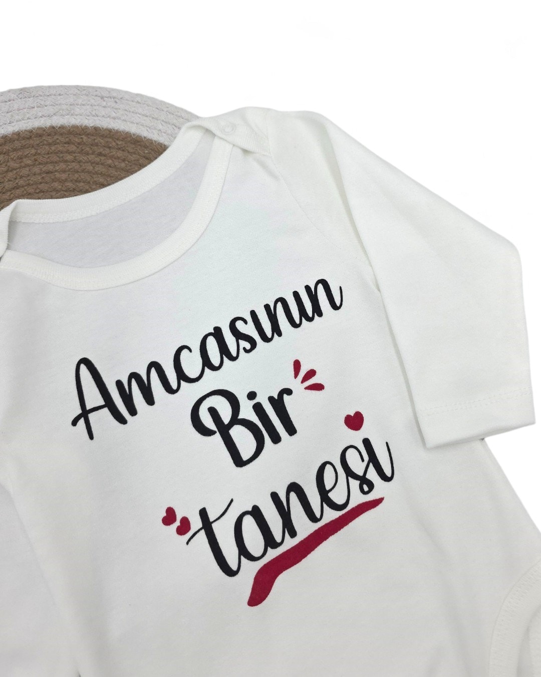 ".... Bir Tanesi" Baskılı Uzun Kollu, %100 Pamuklu Bebek Çıtçıtlı Body / Zıbın / Atlet R2271